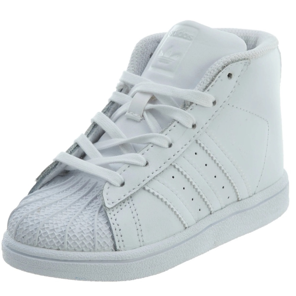 NEW Adidas Pro Model INF Baby Toddler Size 9K White HighTop Sneakers IN BOX $55
